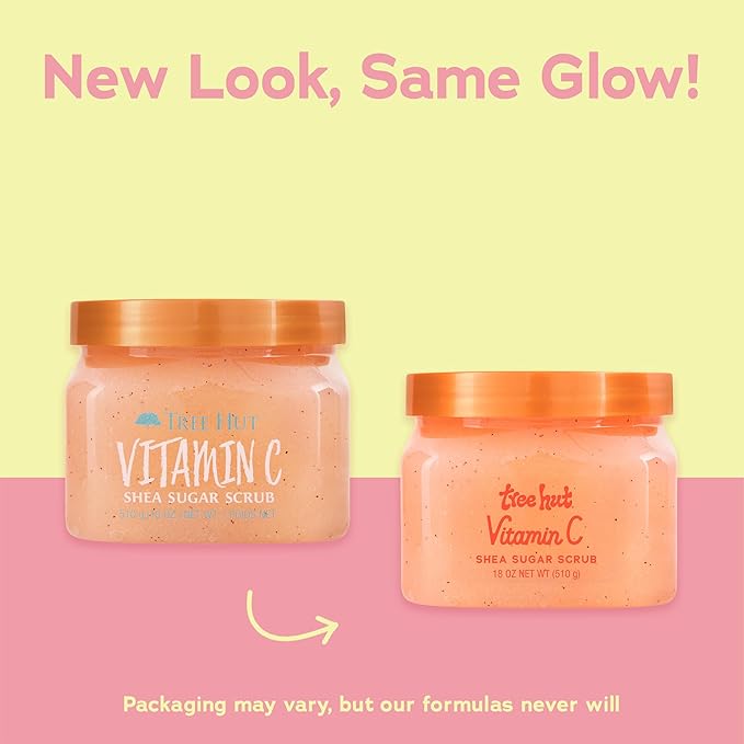 Tree Hut Vitamin C Shea Sugar Scrub, 18 oz, Ultra Hydrating and Exfoliating Scrub for Nourishing Essential Body Care