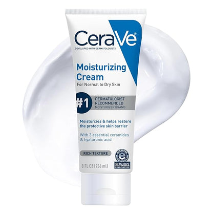 CeraVe Moisturizing Cream, Face Body Moisturizer, Normal to Dry Skin, 8 Fl Oz