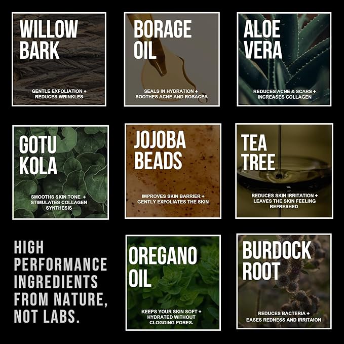 RUGGED & DAPPER - Daily Mens Face Wash + Scrub - 5 Month Supply - Deep Exfoliating Cleanser - Prevents Breakouts - Acne Face Wash Men's - USA Made with Natural Ingredients