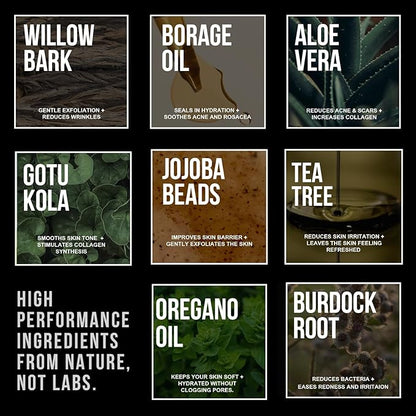 RUGGED & DAPPER - Daily Mens Face Wash + Scrub - 5 Month Supply - Deep Exfoliating Cleanser - Prevents Breakouts - Acne Face Wash Men's - USA Made with Natural Ingredients