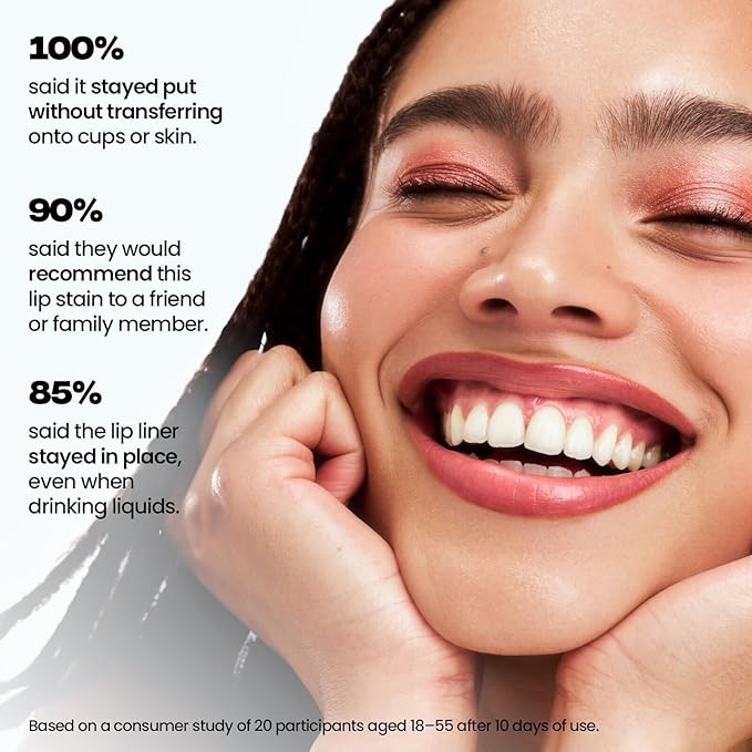 Sacheu Lip Liner STAY-N Peel Off Lip Stain — Long Lasting Waterproof Lip Tint with Hyaluronic Acid & Vitamin E — Transfer Proof Matte Finish, Vegan & Cruelty-Free (p-INKED)