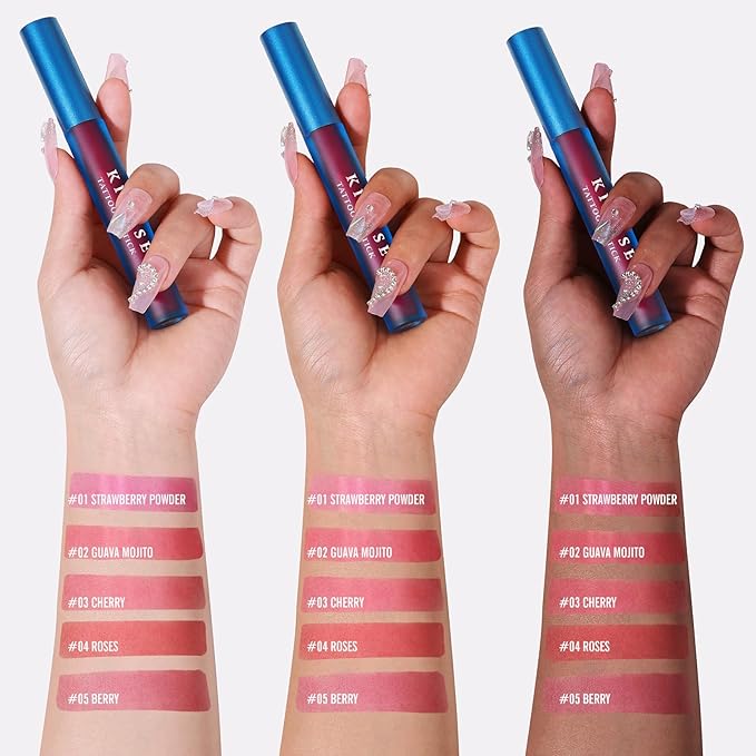 KIMUSE Tattoo Peel & Reveal Lip Stain, Waterproof Long Lasting Peel Off Lip Liner Tattoo, Non Stick Color Peel Off Mask Lip Gloss Makeup