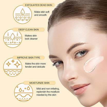 Orange Exfoliating Gel Scrub for Face and Body, Orange Peeling Gel, Deep Clean Pores, Remove Blackheads & Moisturize Skin, Orange Exfoliating Gel for All Types Skin (1PC)