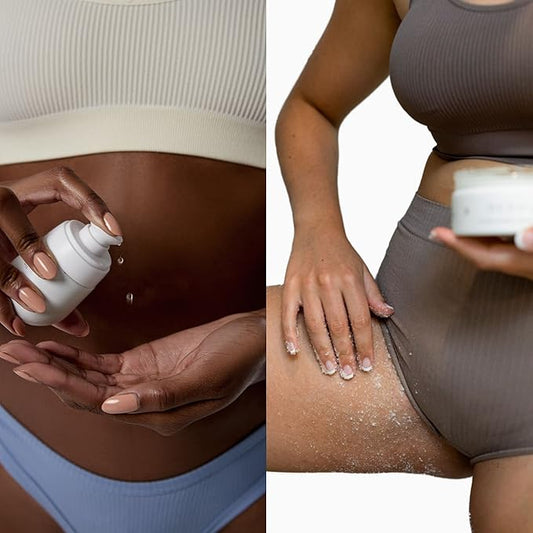 Bushbalm Dark Spots and Ingrown Hair 2 Step Routine - Rejuvenate and Nourish - Ingrown Hair Oil (30 ml) and Exfoliating Scrub (236 ml) - Bermuda