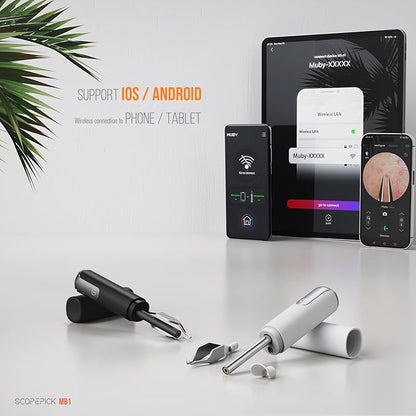 Blackhead Removal Tweezer with 1080p Camera, Ultimate Precision: Blackhead Removal with Camera - Perfect for Delicate Tasks! - - Eyebrow Tweezer, Pull White Hair (White)