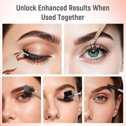 Kaasage Eyelash Curler for Lift and Curl, Professional Stainless Steel Makeup Eyelash Tool with Ergonomic Handle & 6 Replacement Pads for Long-Lasting Results