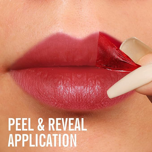 KIMUSE Tattoo Peel & Reveal Lip Stain, Waterproof Long Lasting Peel Off Lip Liner Tattoo, Non Stick Color Peel Off Mask Lip Gloss Makeup