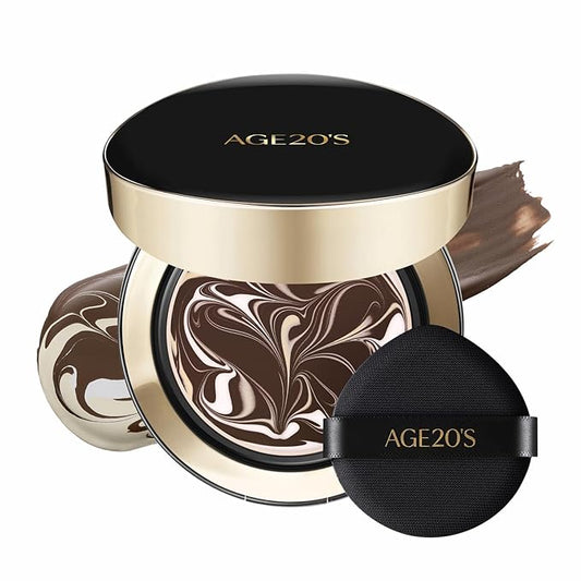 [NEW] AGE20'S Signature Essence Pact | 47N EBONY | Vegan Korean Cushion Foundation | Pack of 1 | Cream Foundation, Dewy & Glow Finish, Natural Coverage, SPF 50+