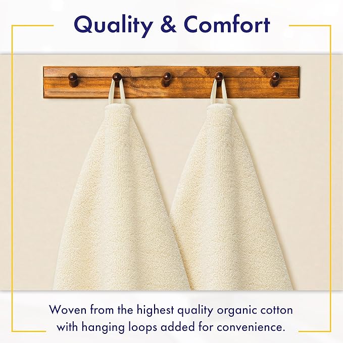 100% Organic Luxury Bath Sheets - GOTS Certified - Extra Large 35x70 Inches (Pack of 2) Zero-Twist, Long-Staple Cotton Bath Sheet Set - Thumbnail 2