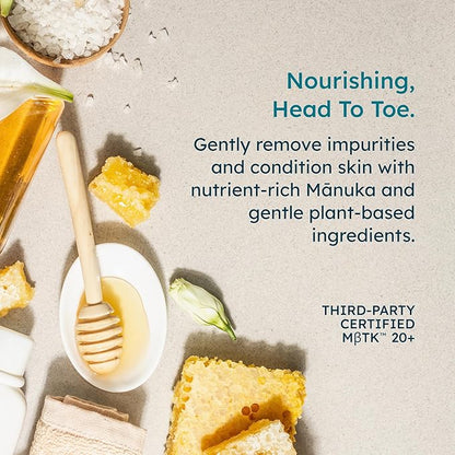 MELORA Manuka Honey Body Wash (7 Oz) - Moisturizing Skin Care Body Soap with Manuka Honey & Oil for Acne, Dry, or Sensitive Skin - Moisturizing Travel Size Shower Gel for Women & Men