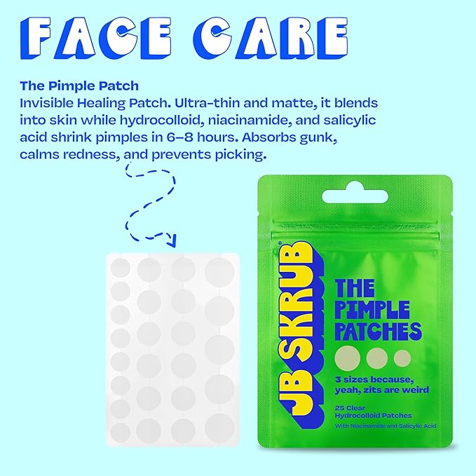 JB SKRUB The Face Kit – Pimple Patches, Pads, Wash & Lotion – Complete Skincare Set for Kids, Tweens & Teens