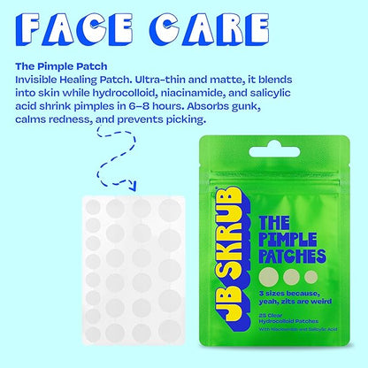 JB SKRUB The Face Kit – Pimple Patches, Pads, Wash & Lotion – Complete Skincare Set for Kids, Tweens & Teens