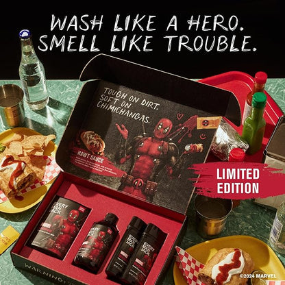 Every Man Jack Deadpool Body Set - Perfect for Every Guy & Marvel-Lover - Bath and Body Marvel Gift Set with Clean Ingredients & Incredible Scents - Includes Body Wash, Shampoo & Deodorant 2-Pack