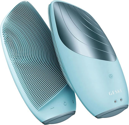 GESKE SmartAppGuided Sonic Thermo Facial Brush | 6 in 1 | Skin Cleansing | Cleansing Brush with Thermal Function | Electric Facial Massager