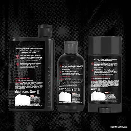 Every Man Jack Deadpool Body Set - Perfect for Every Guy & Marvel-Lover - Bath and Body Marvel Gift Set with Clean Ingredients & Incredible Scents - Includes Body Wash, Shampoo & Deodorant 2-Pack