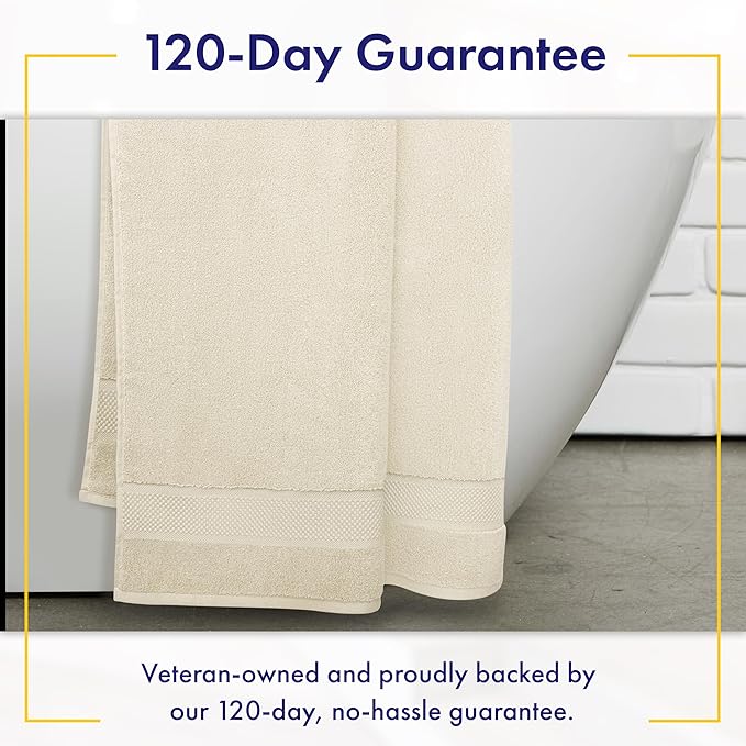 100% Organic Luxury Bath Sheets - GOTS Certified - Extra Large 35x70 Inches (Pack of 2) Zero-Twist, Long-Staple Cotton Bath Sheet Set - Thumbnail 3