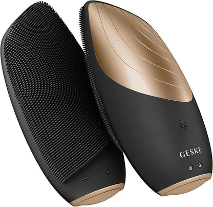GESKE SmartAppGuided™ Sonic Thermo Facial Brush | 6 in 1 | Skin Cleansing | Cleansing Brush with Thermal Function | Facial Massager | Electric Facial Brush | Facial Cleansing Device