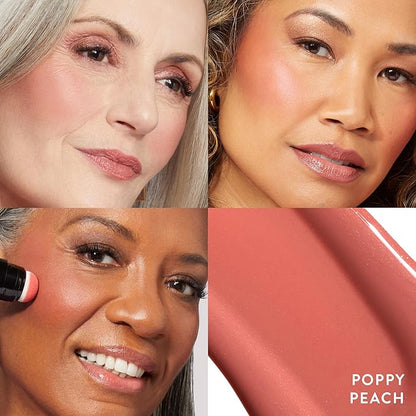 LAURA GELLER NEW YORK Serum Blush Tint, Lightweight Liquid Blush for Cheeks, Weightless Watercolor Sheer Finish, Poppy Peach