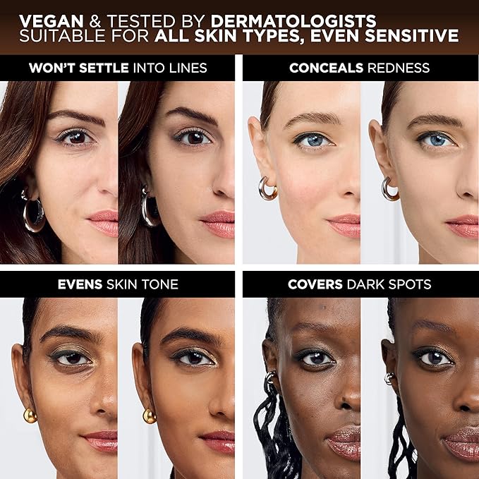 L'Oreal Paris True Match Super-Blendable Foundation, Medium Coverage Liquid Foundation Makeup, N3, Light Medium, 1 Fl Oz