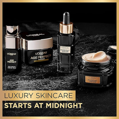 L'Oreal Paris Age Perfect Anti-Aging Midnight Face Serum, Reduce Wrinkles 1oz + Eye Cream Sample