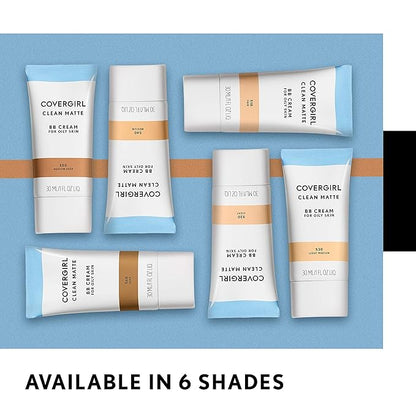 COVERGIRL - Clean Matte BB Cream, Oil-Free, Long-Lasting, Sensitive Skin, Lightweight, 100% Cruelty-Free