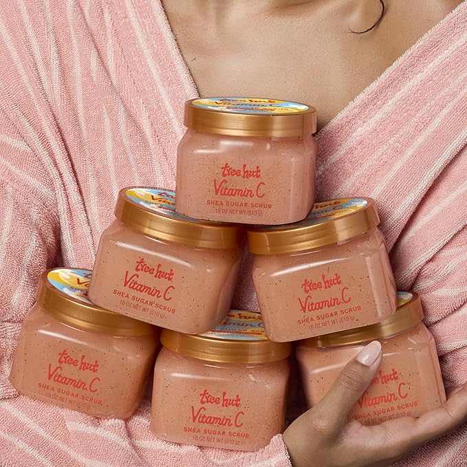 Tree Hut Vitamin C Shea Sugar Scrub, 18 oz, Ultra Hydrating and Exfoliating Scrub for Nourishing Essential Body Care